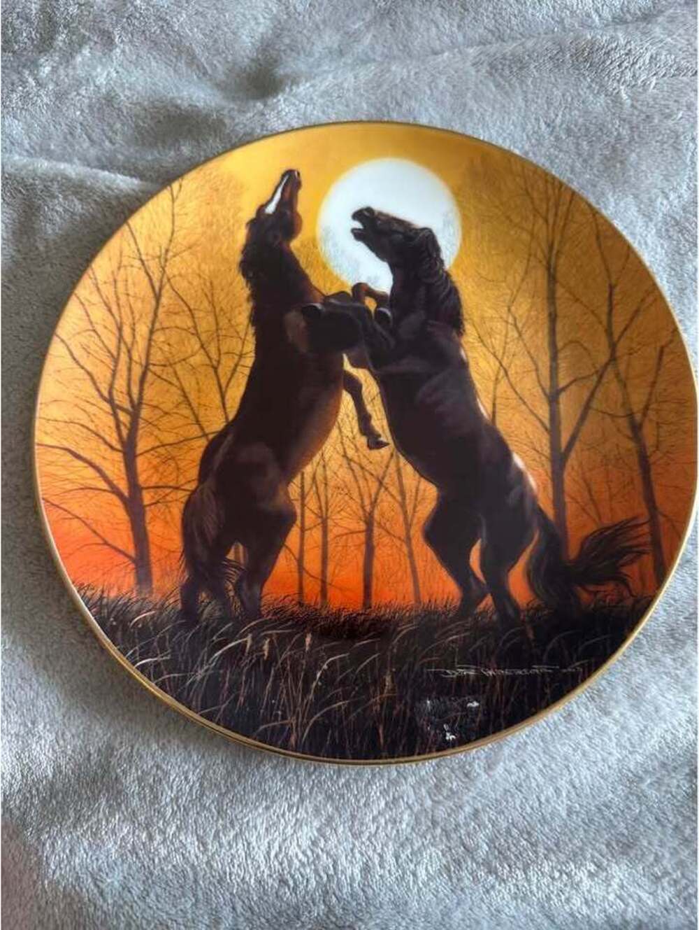Danbury Mint Stallions at Sunrise Collector Plate by Donald W. Patterson